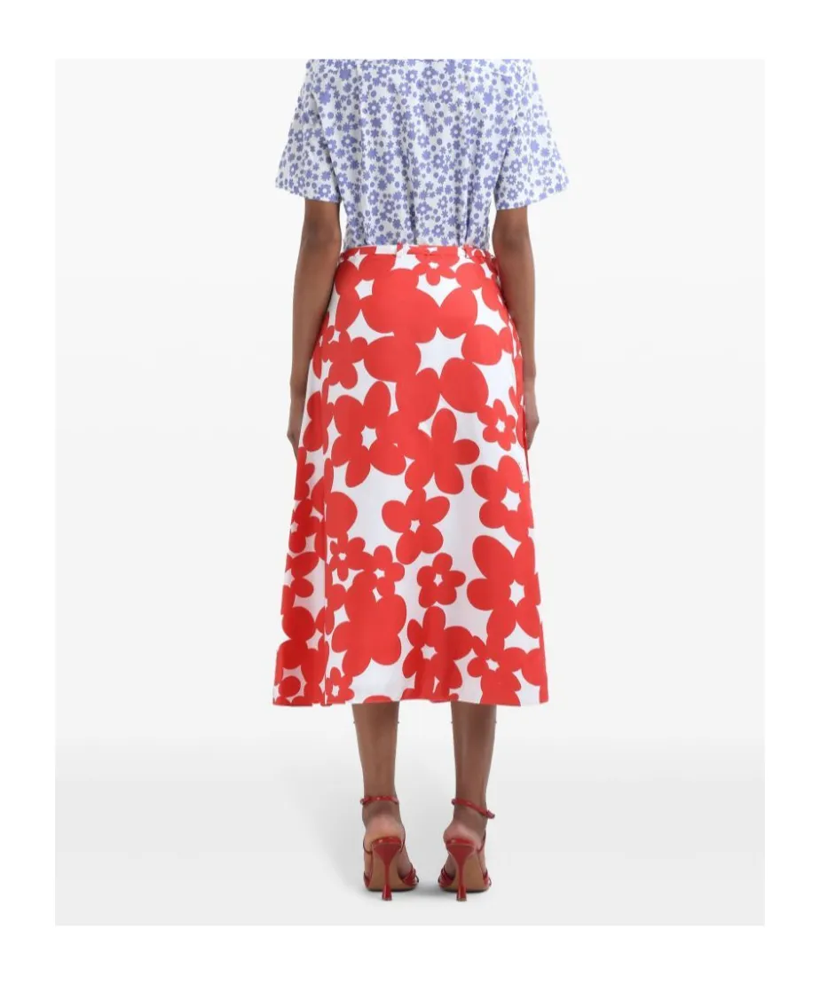 Floral Printed Straight Hem Midi Skirt
