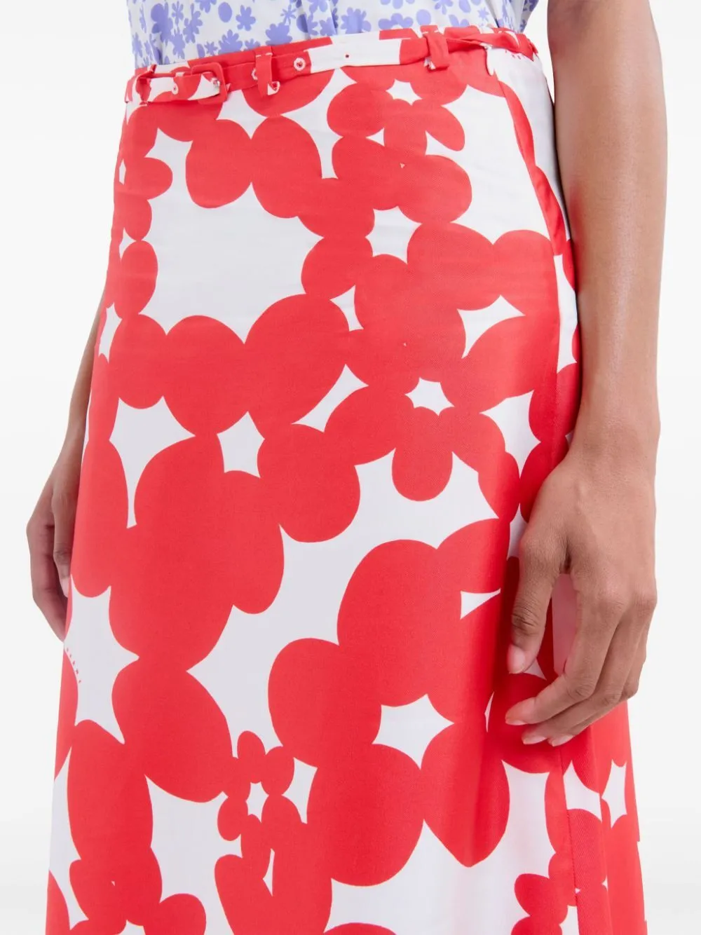 Floral Printed Straight Hem Midi Skirt