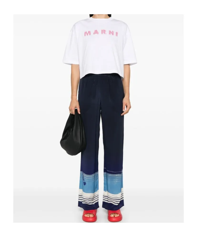 Logo Printed Cropped T-Shirt