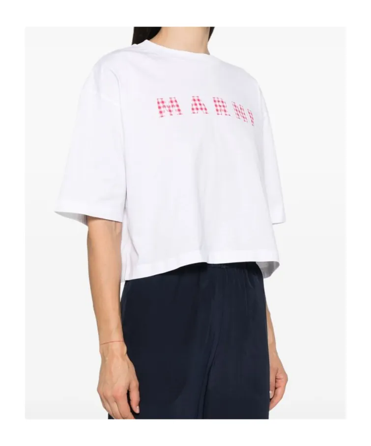 Logo Printed Cropped T-Shirt