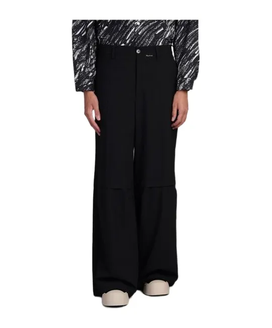 Logo Embroidered Straight-Leg Trousers