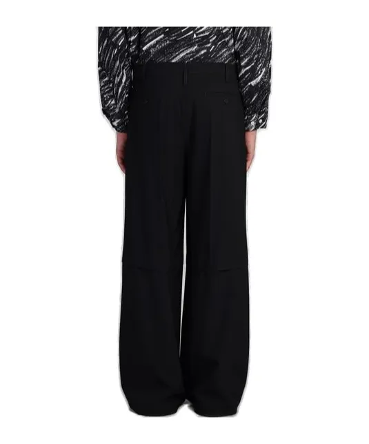 Logo Embroidered Straight-Leg Trousers