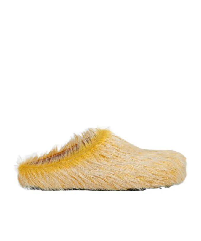 Long Hair Calfskin Fussbett Sabot
