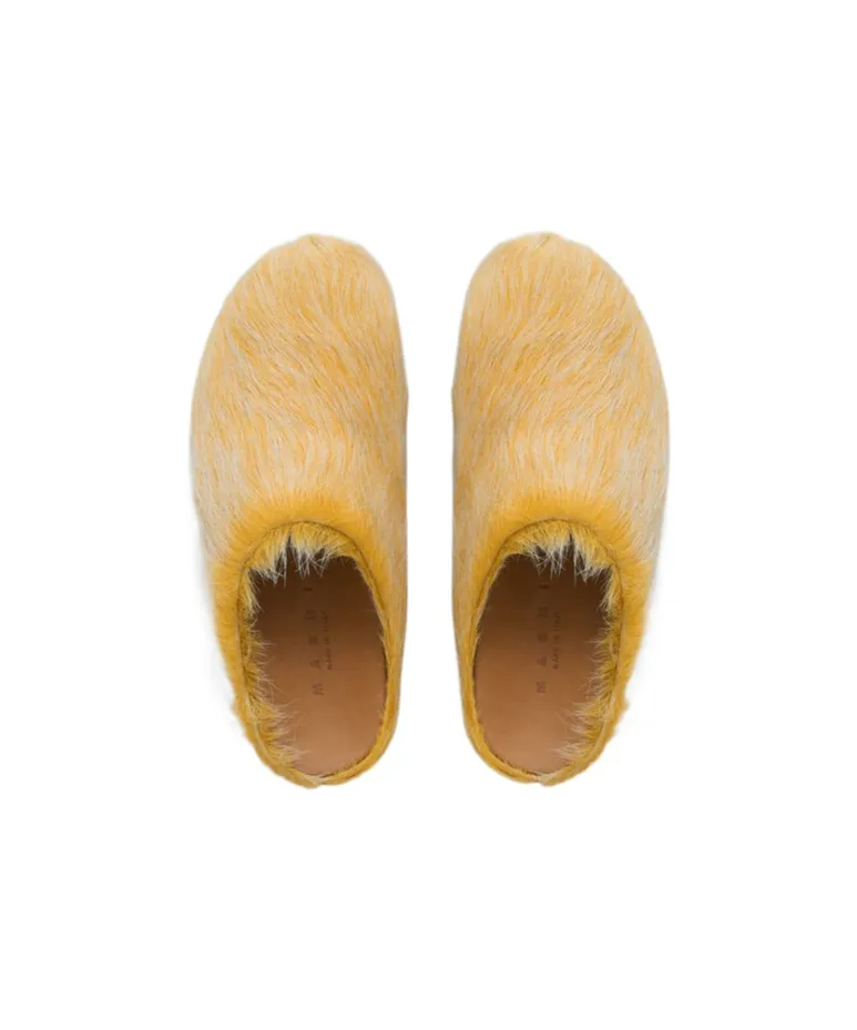 Long Hair Calfskin Fussbett Sabot