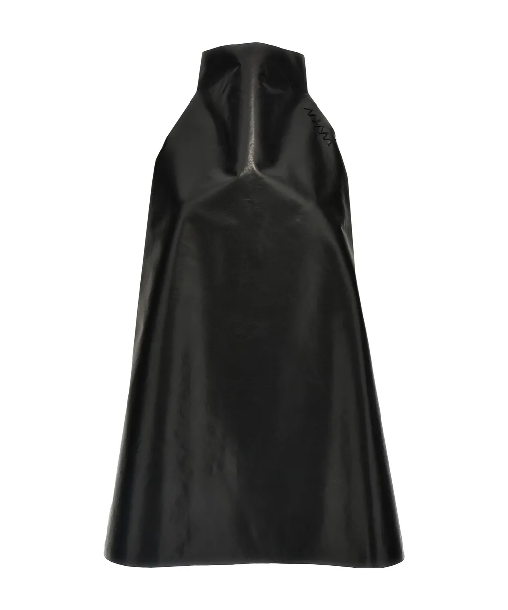 Two-Toned High-Neck Trapeze Dress