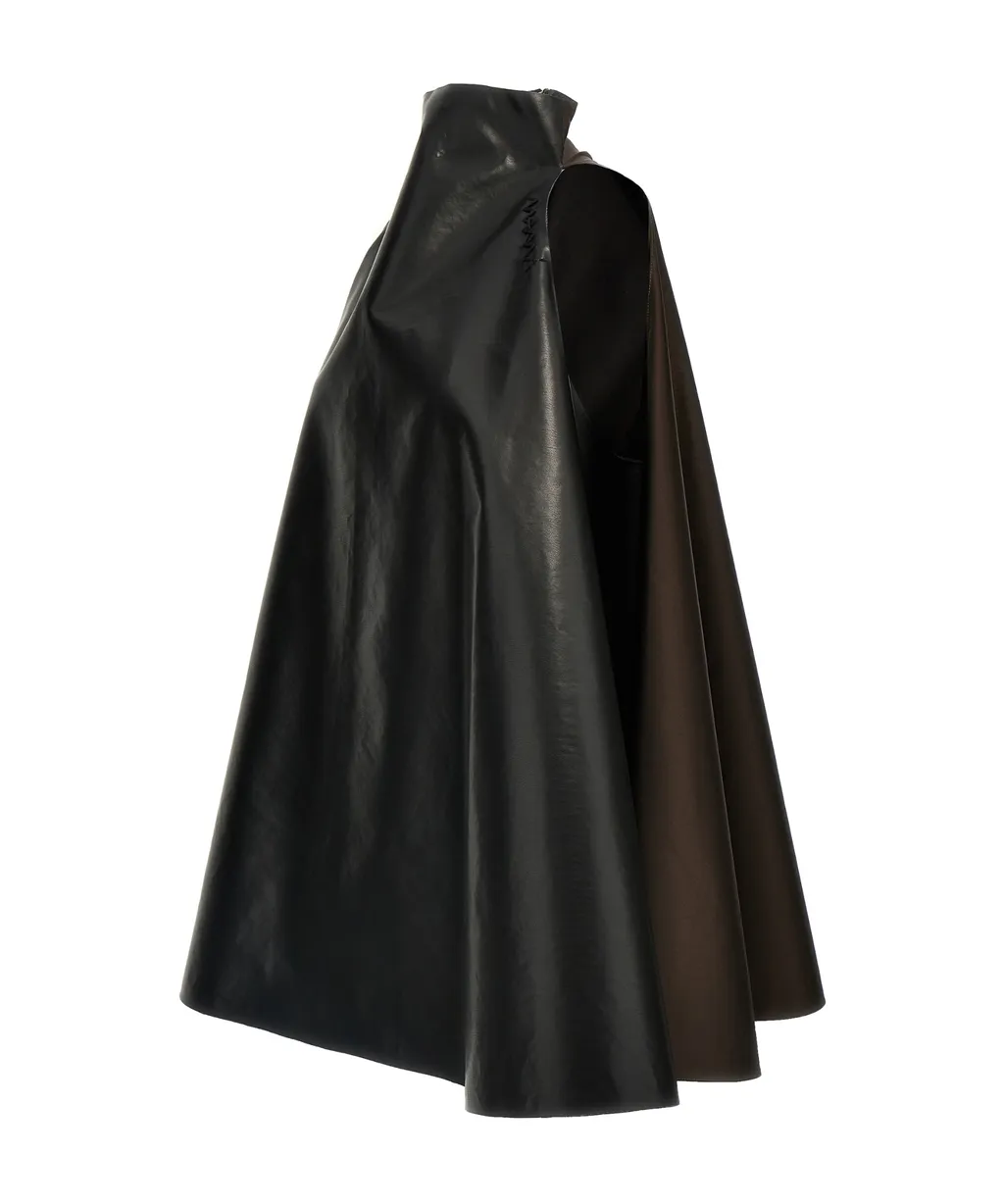 Two-Toned High-Neck Trapeze Dress