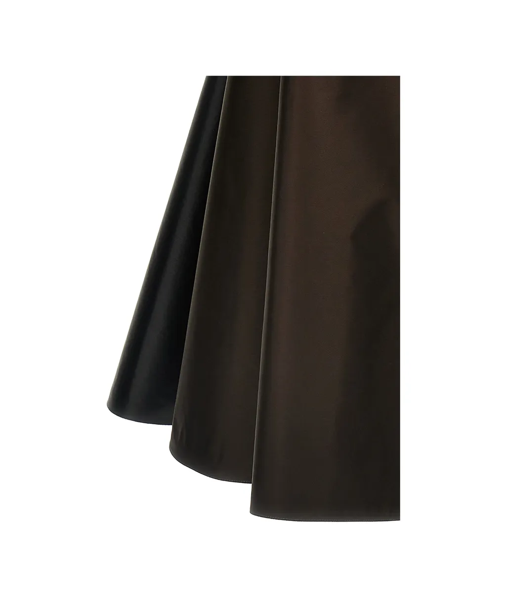 Two-Toned High-Neck Trapeze Dress