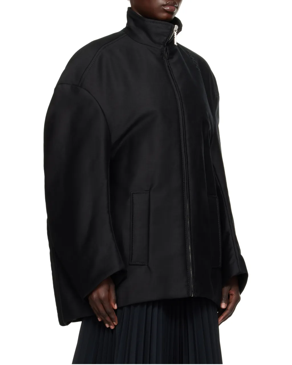 Glove-Sleeved Oversize Bomber Jacket