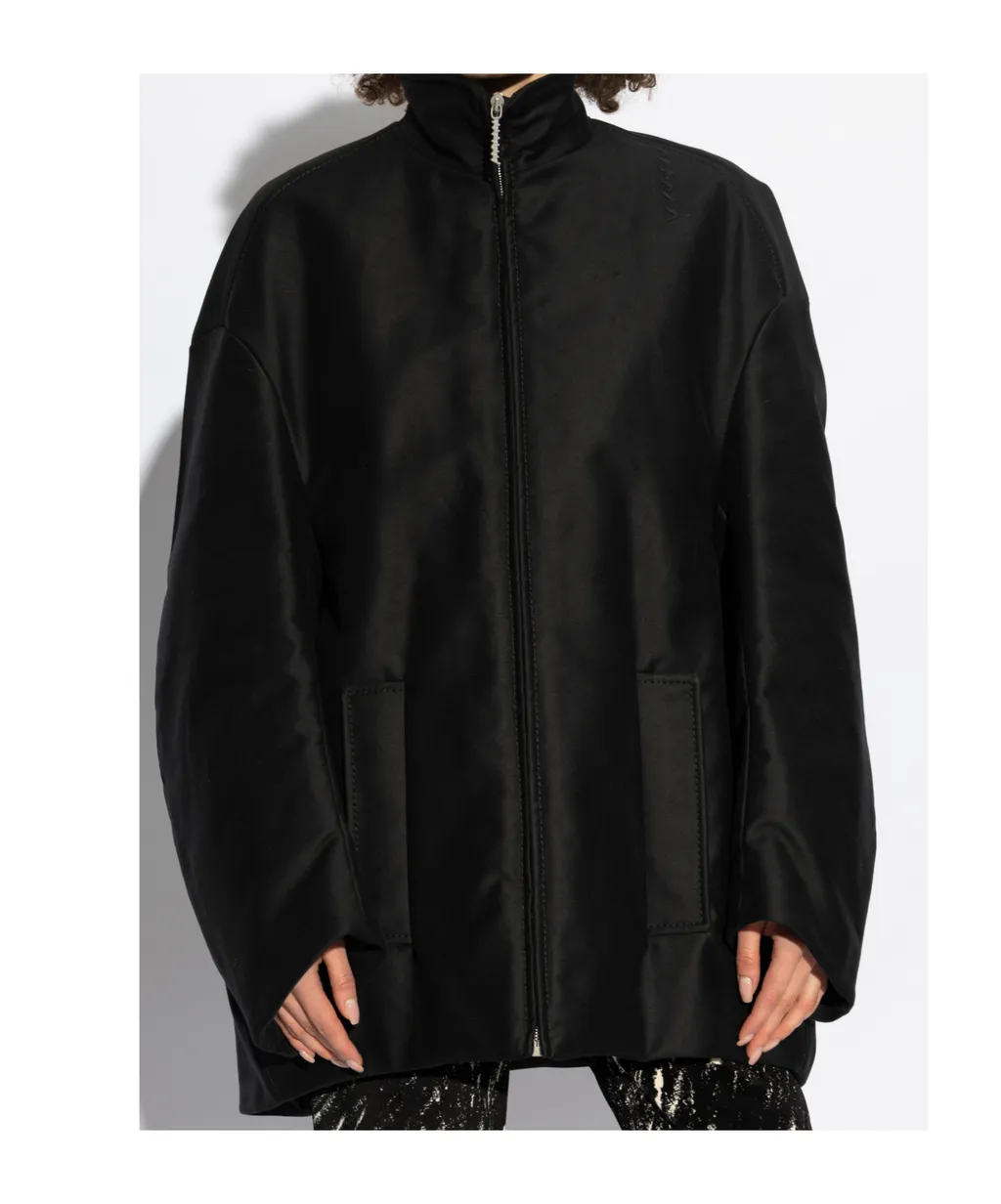 Glove-Sleeved Oversize Bomber Jacket