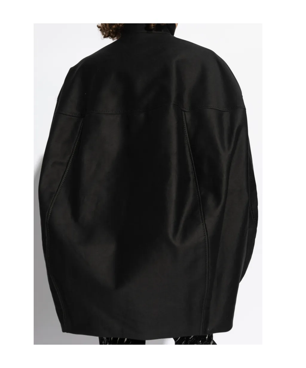 Glove-Sleeved Oversize Bomber Jacket
