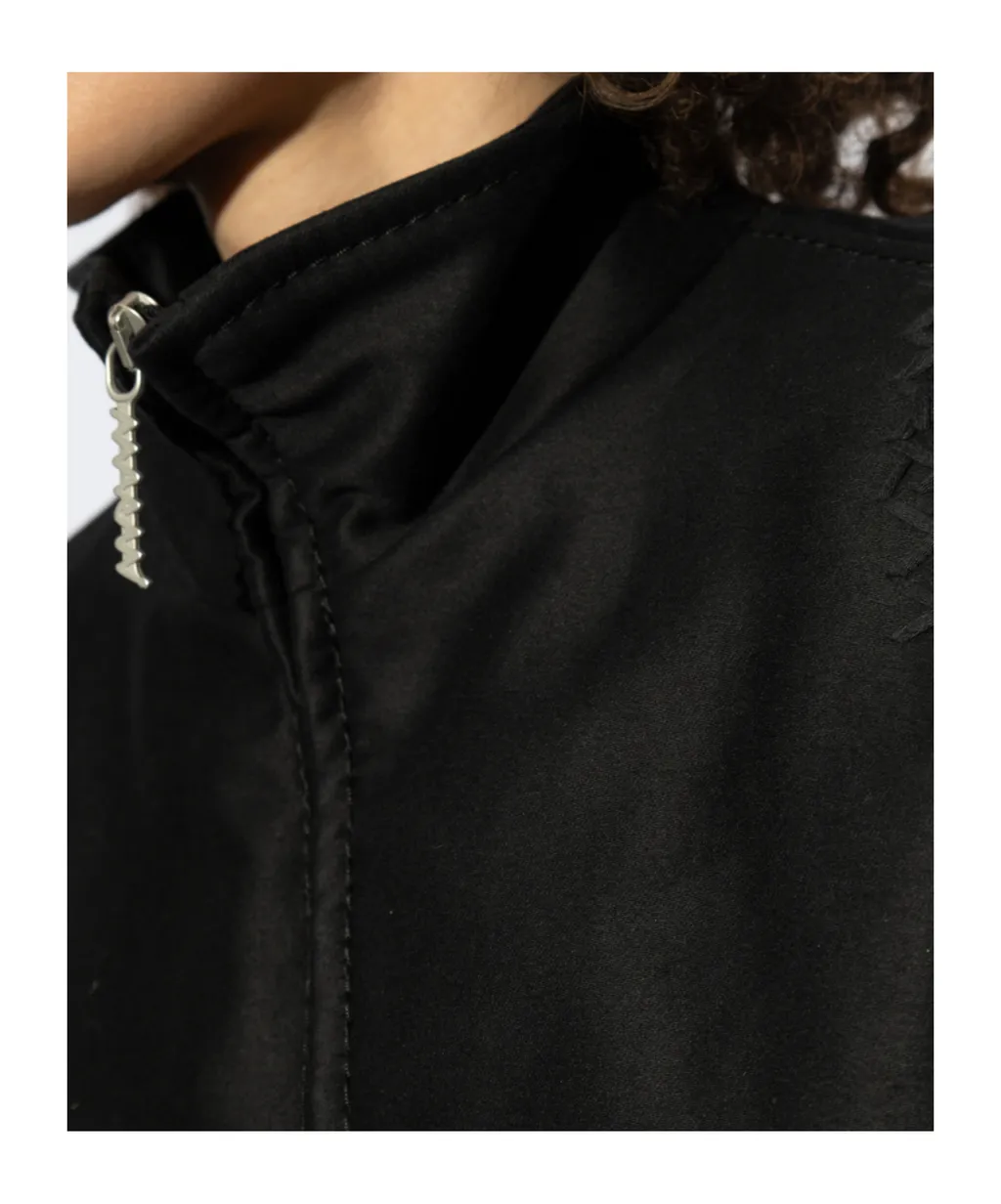 Glove-Sleeved Oversize Bomber Jacket