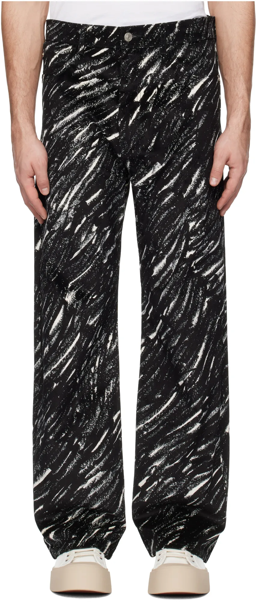 Crayon Printed Wide-Leg Jeans