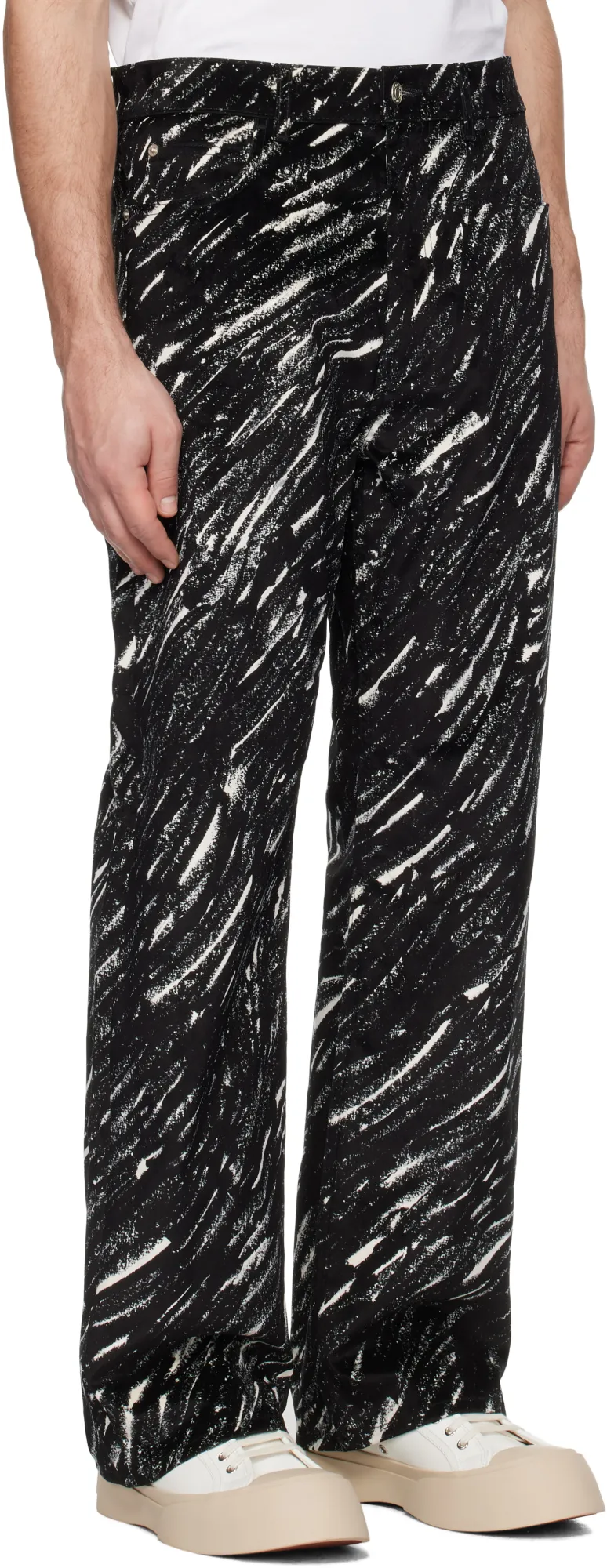 Crayon Printed Wide-Leg Jeans