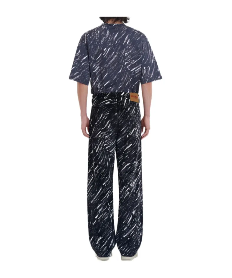 Crayon Printed Wide-Leg Jeans