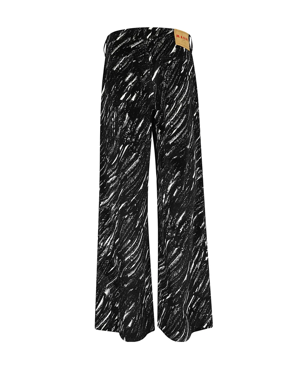 Abstract Print Straight-Leg Pants
