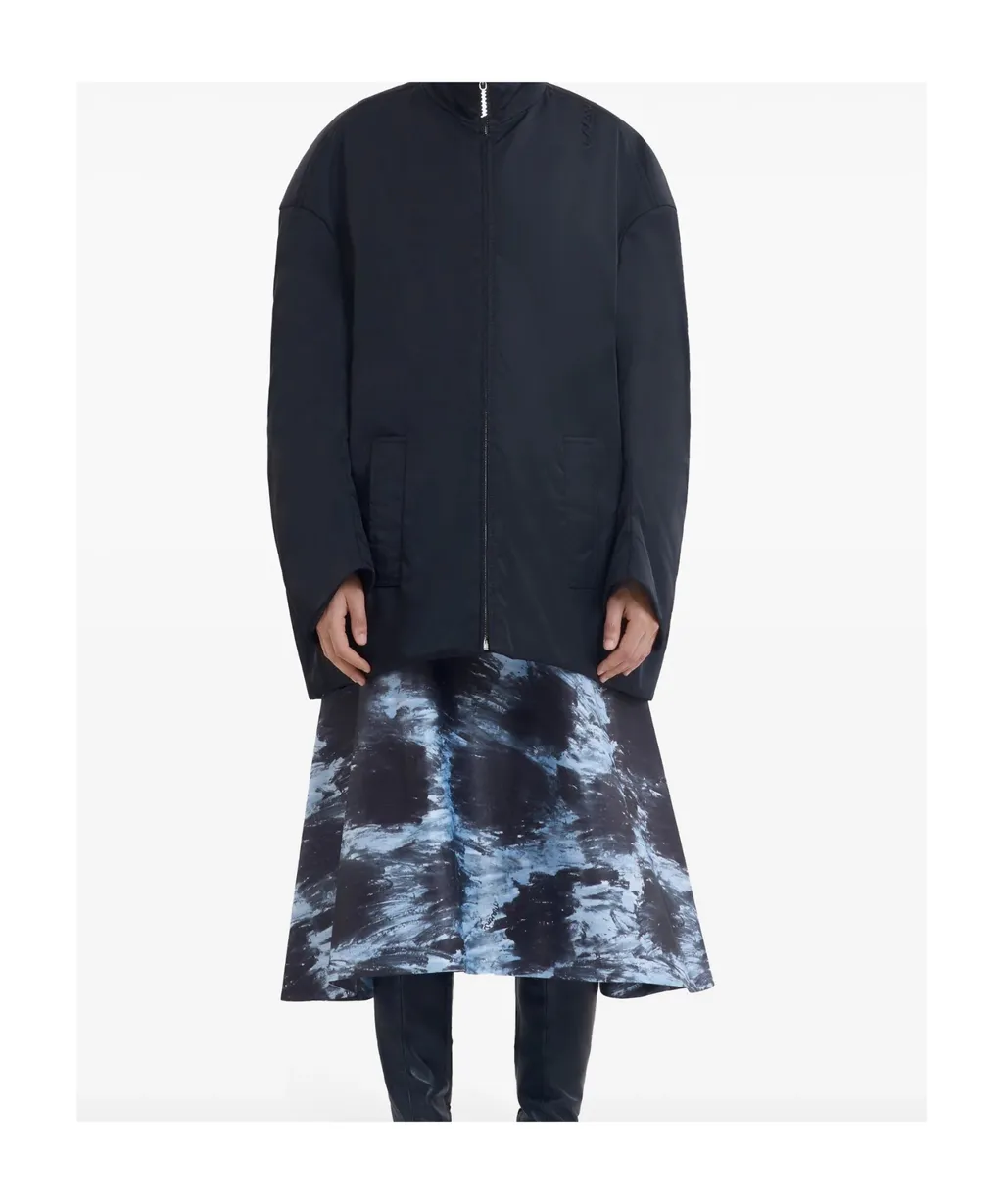 High-Neck Long Sleeved Zipped Bomber Jacket