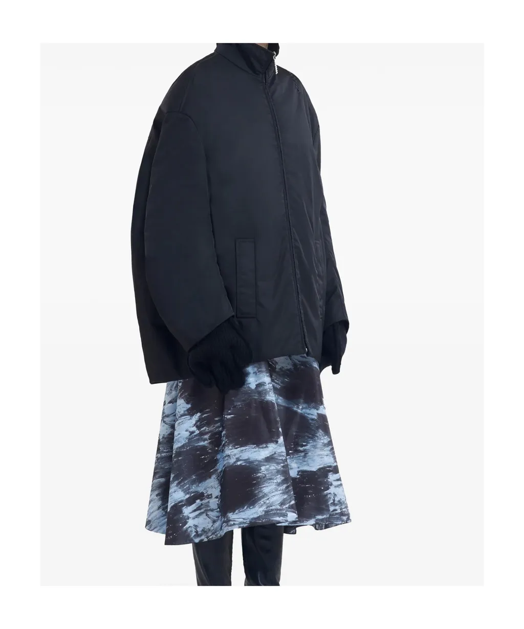 High-Neck Long Sleeved Zipped Bomber Jacket