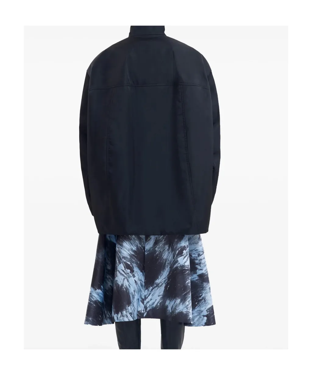 High-Neck Long Sleeved Zipped Bomber Jacket