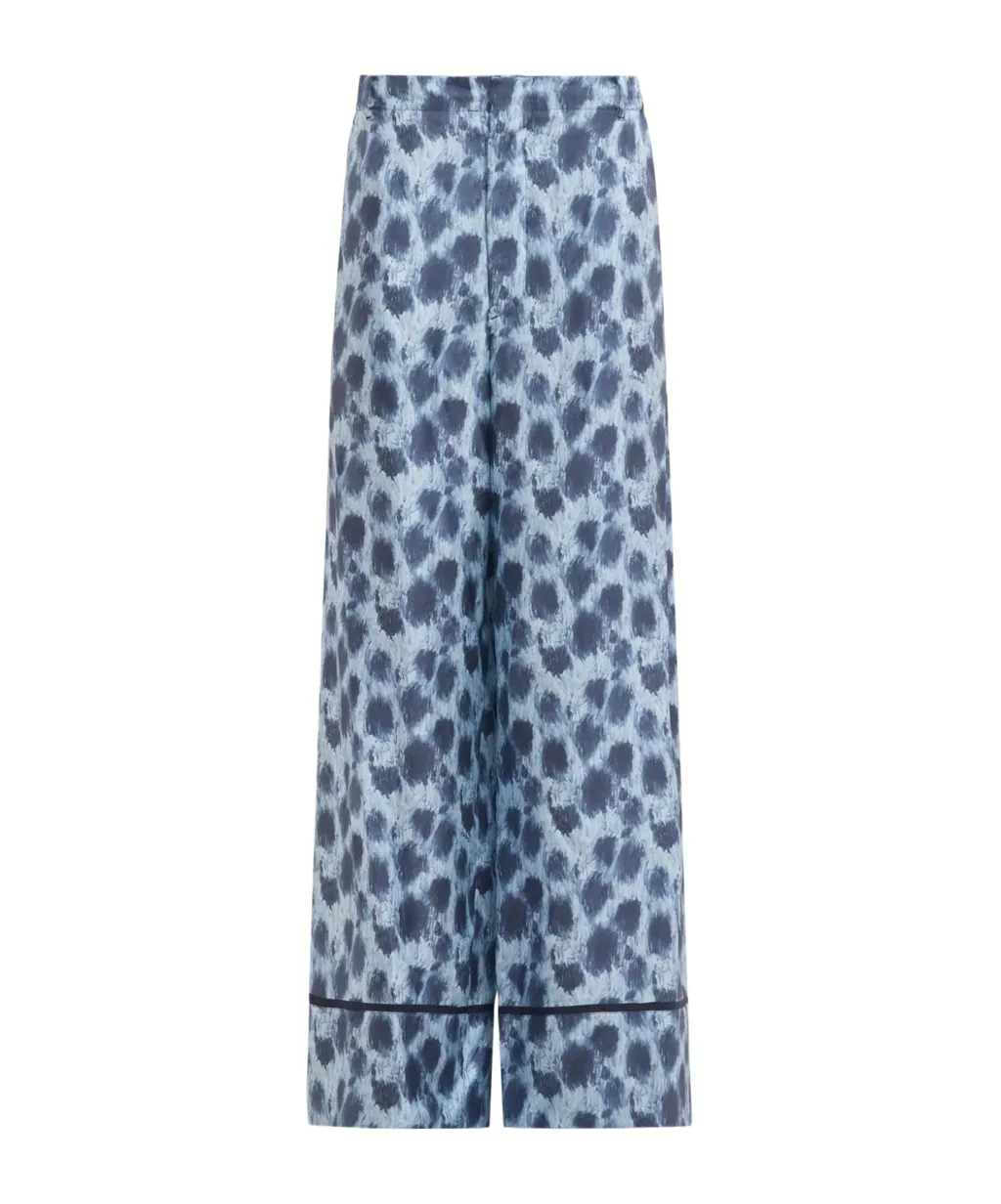 Printed Wide-Leg Trousers