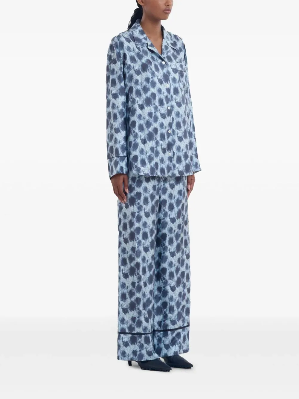 Printed Wide-Leg Trousers
