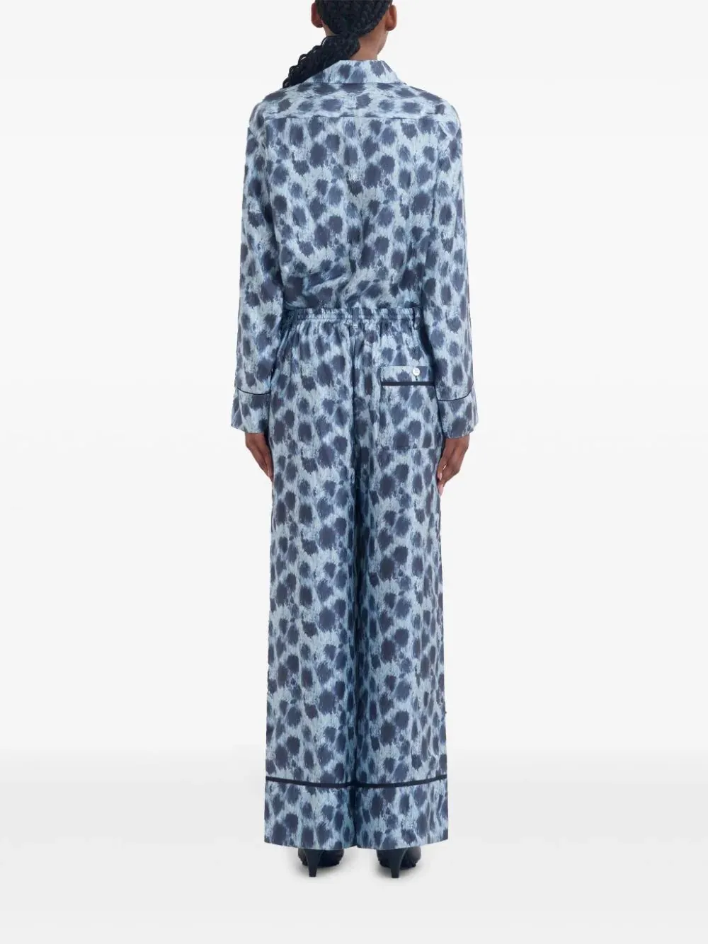 Printed Wide-Leg Trousers