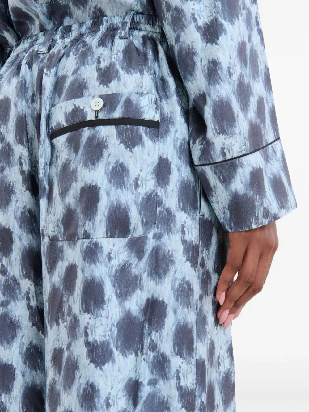 Printed Wide-Leg Trousers