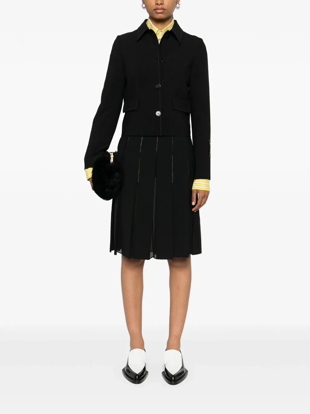 Contrast-Stitching Jacket