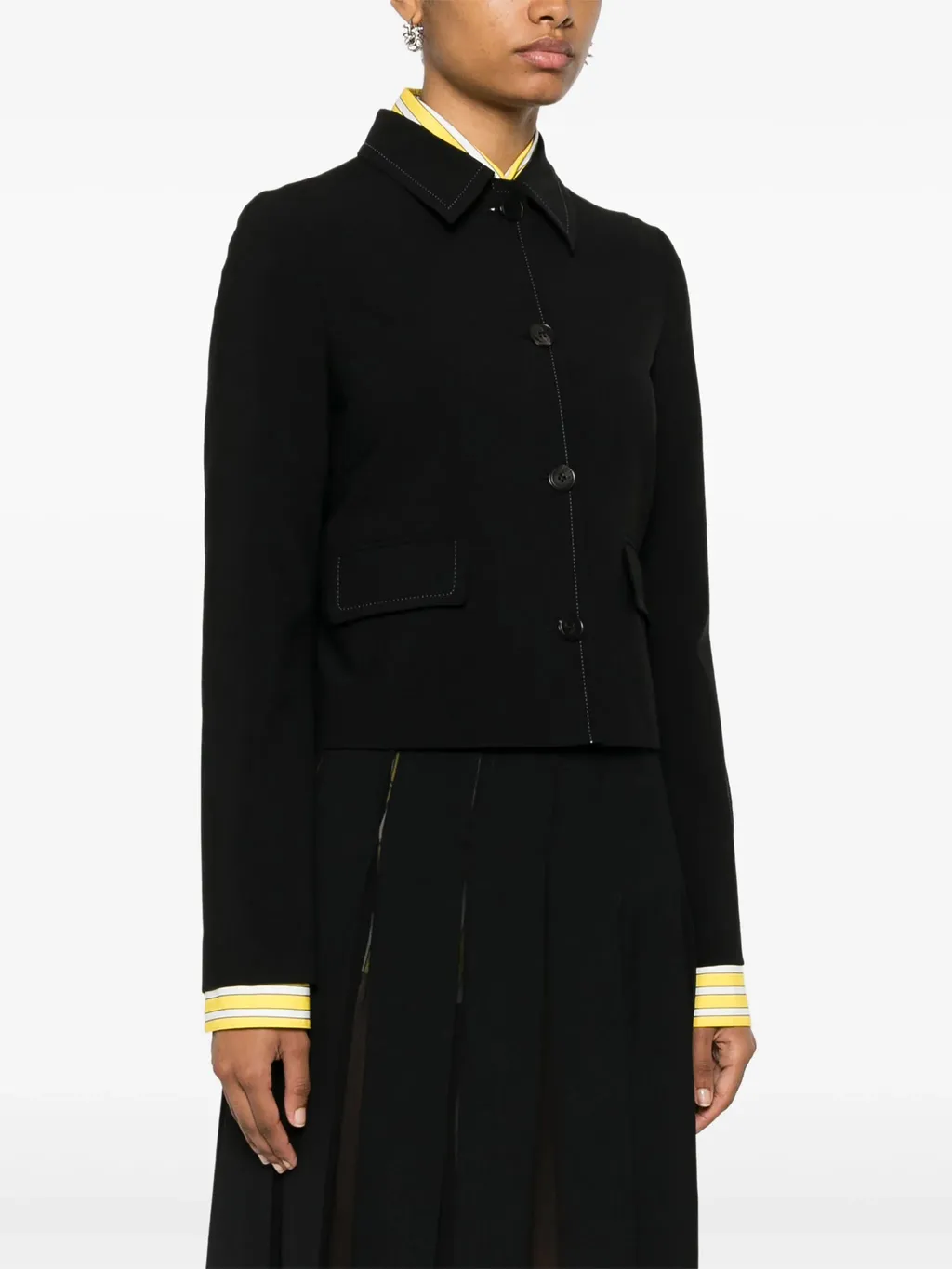 Contrast-Stitching Jacket
