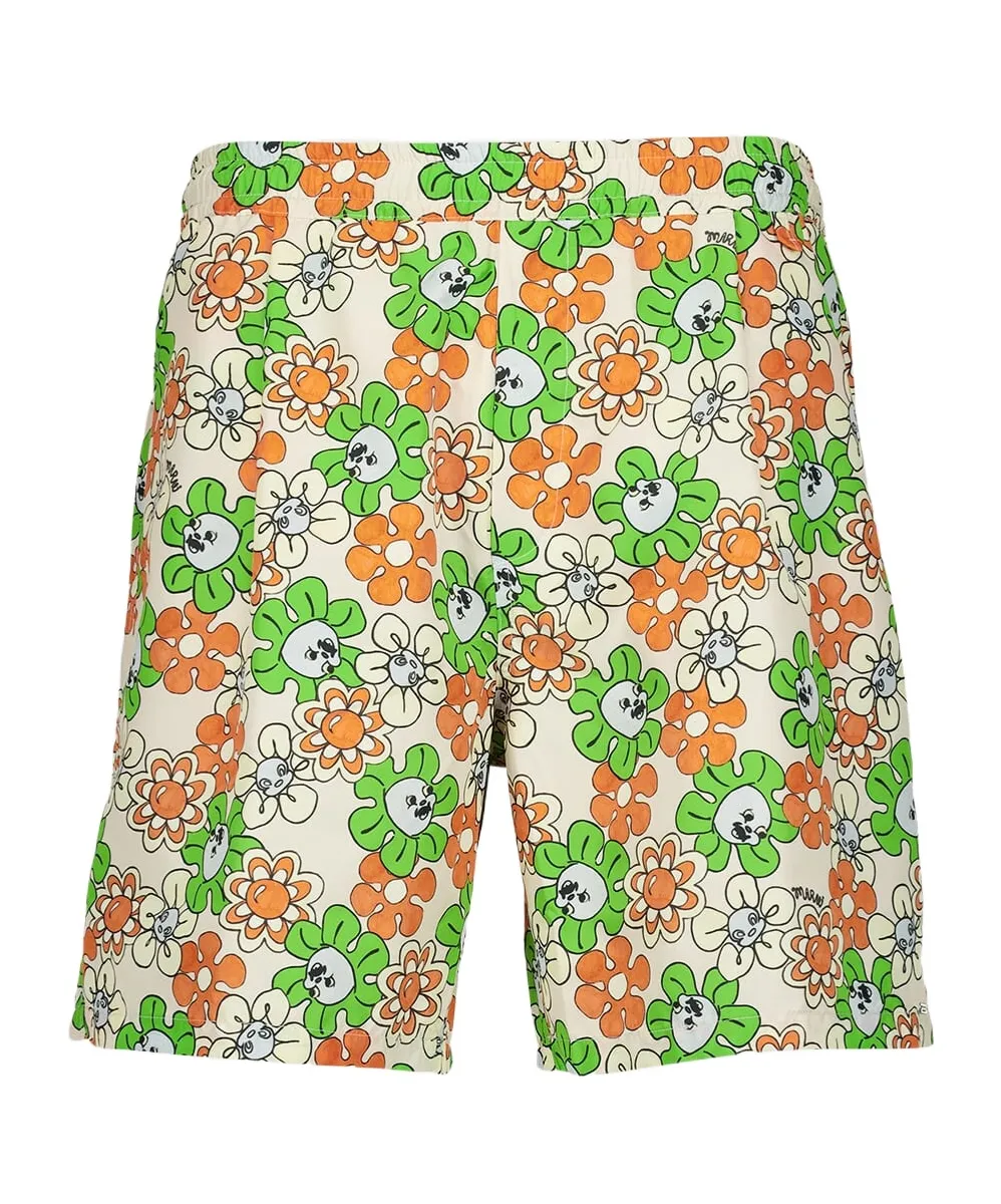 Floral Graphic-Print Swim Shorts