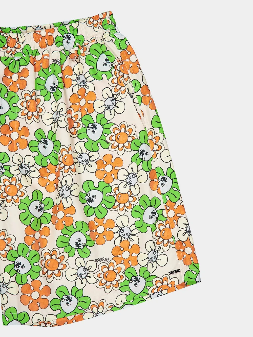 Floral Graphic-Print Swim Shorts