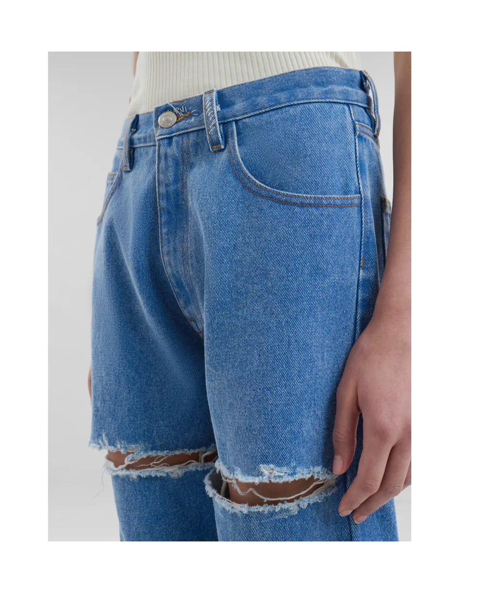 Logo-Patch Cut-Out Detailed Jeans