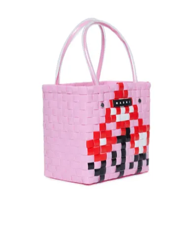 Logo-Patch Woven Tote Bag
