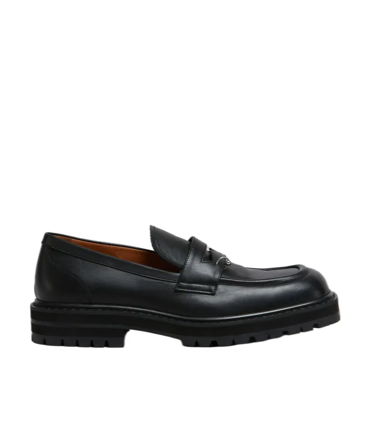 Ring Embellishment Square Toe Loafers