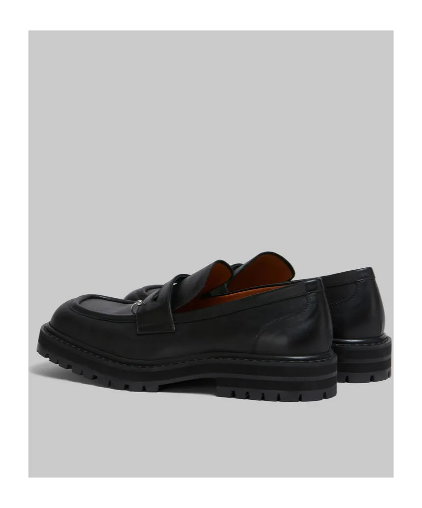 Ring Embellishment Square Toe Loafers