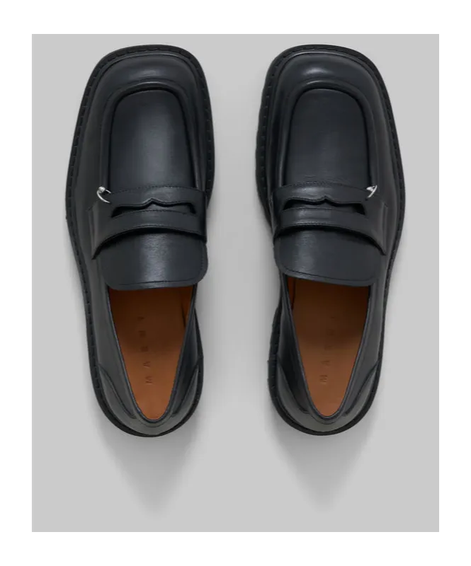Ring Embellishment Square Toe Loafers
