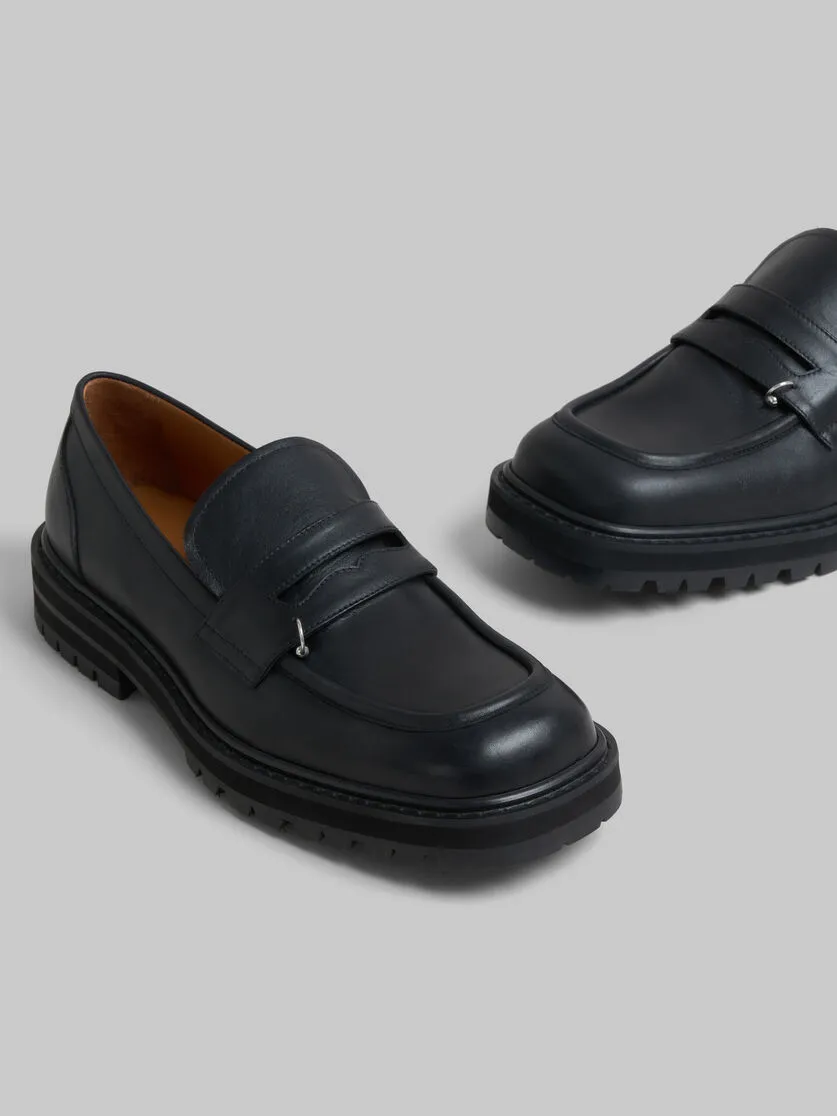 Ring Embellishment Square Toe Loafers