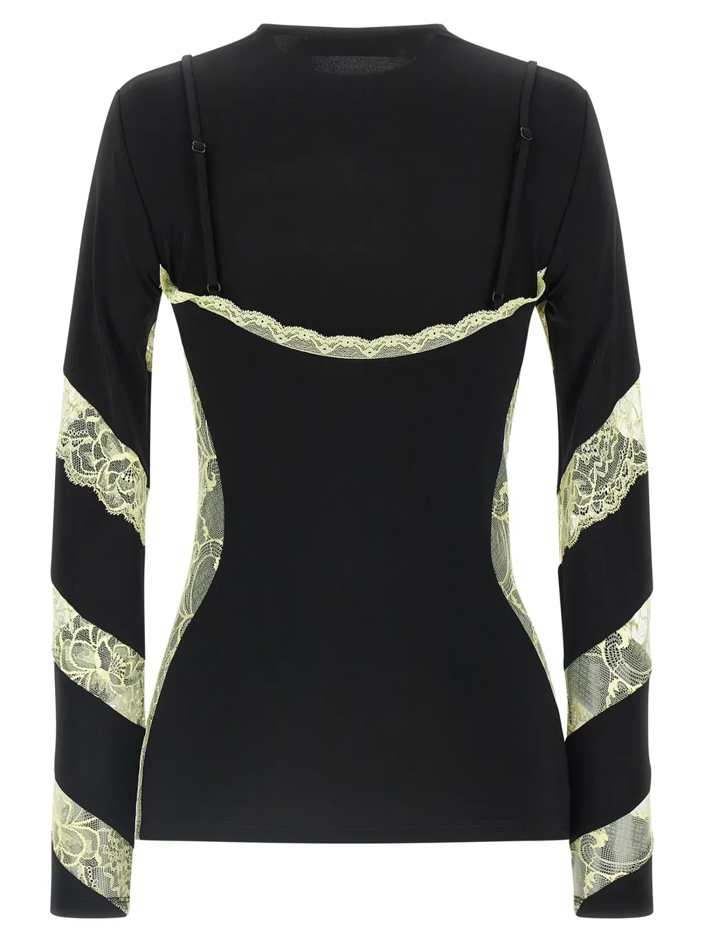 Crewneck Lace-Insert Top