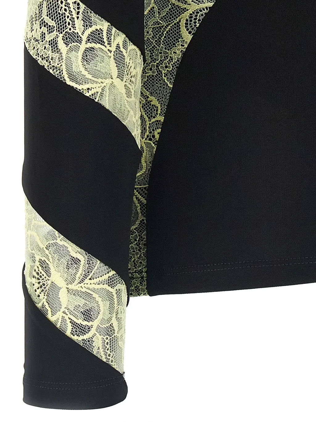 Crewneck Lace-Insert Top