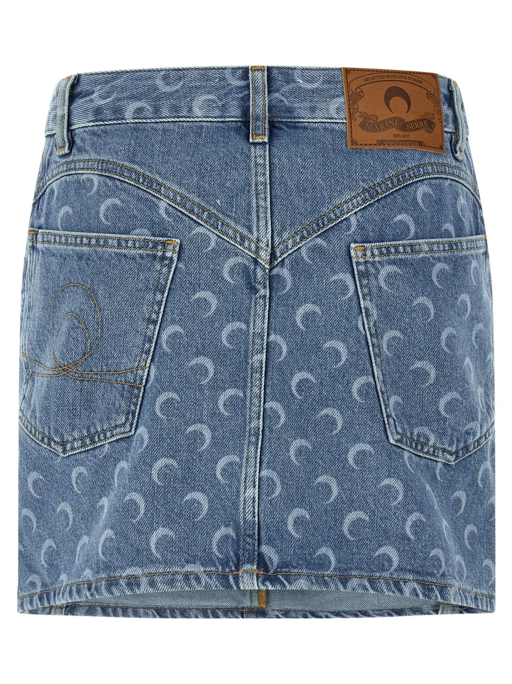 Allover Moon Printed Mini Skirt
