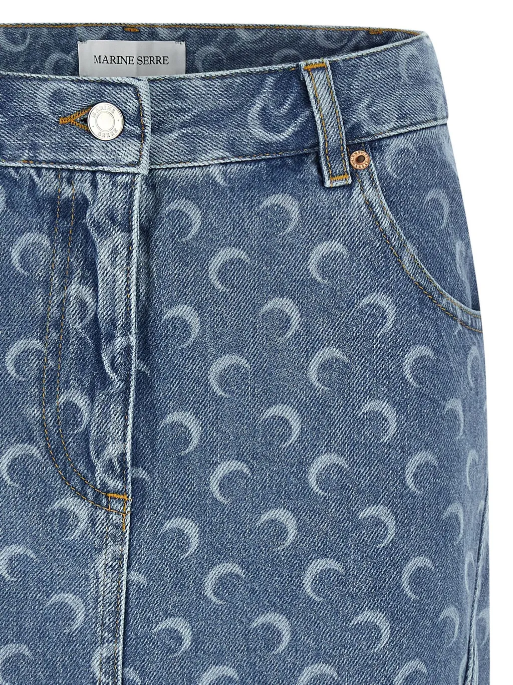 Allover Moon Printed Mini Skirt