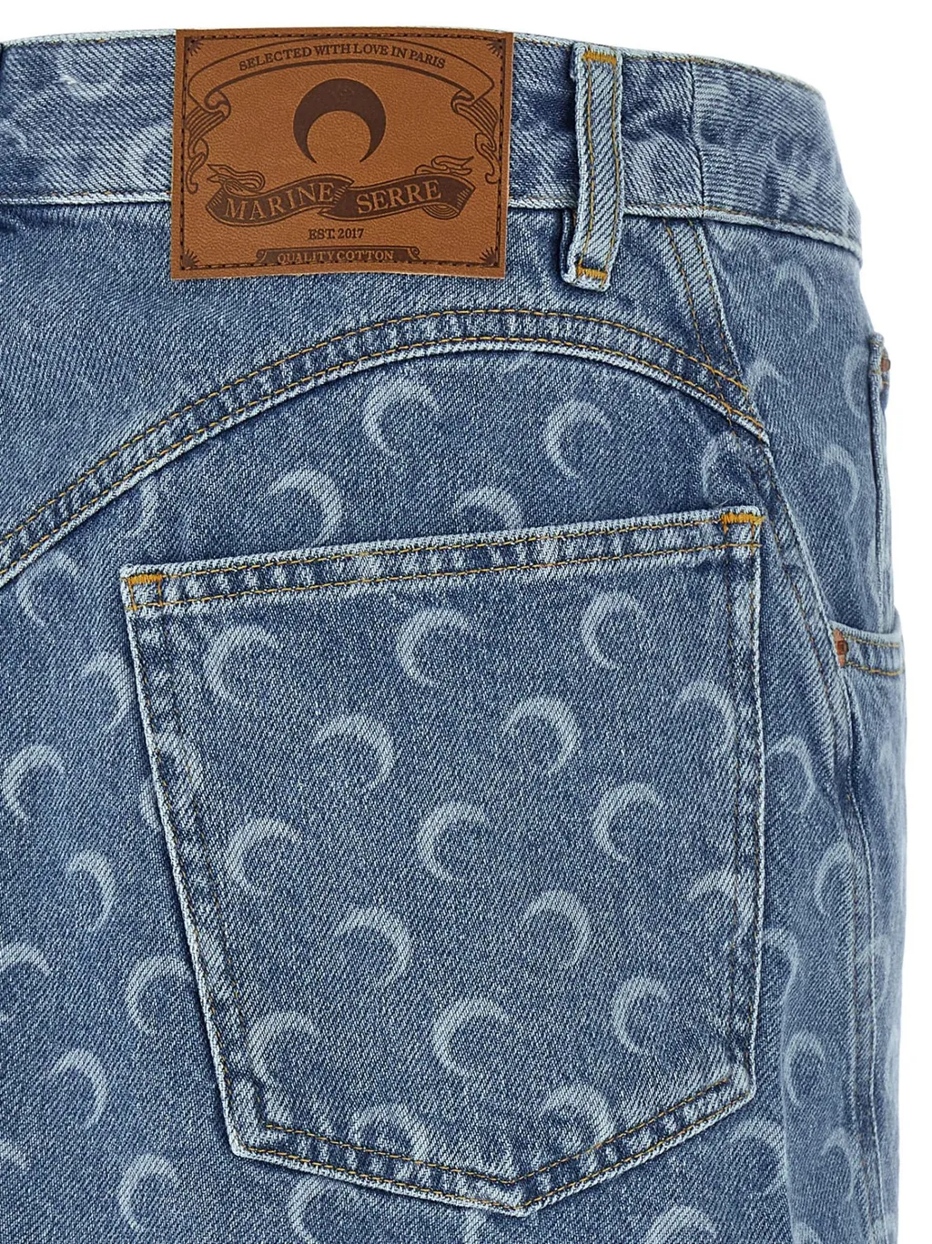 Allover Moon Printed Mini Skirt