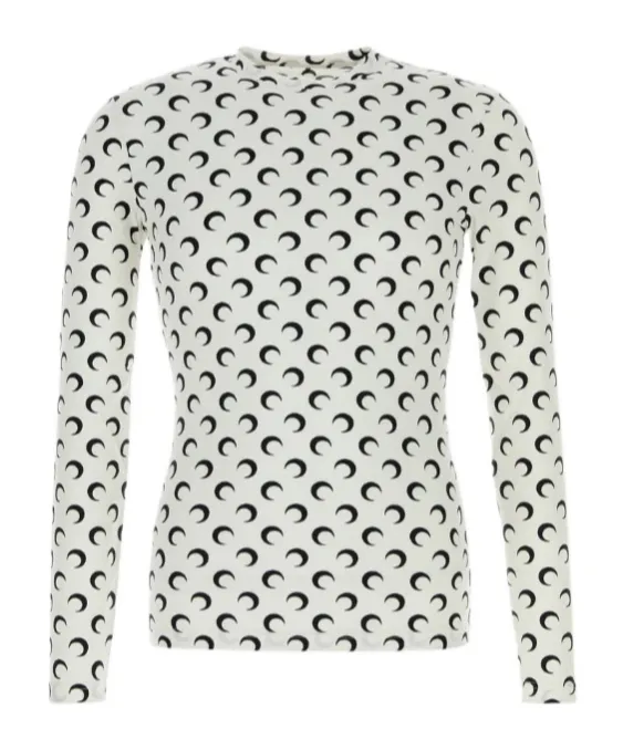 Moon Printed Jersey Crewneck Top
