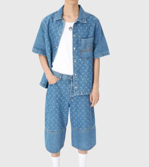 Moon Laser Wash Denim Ss Shirt