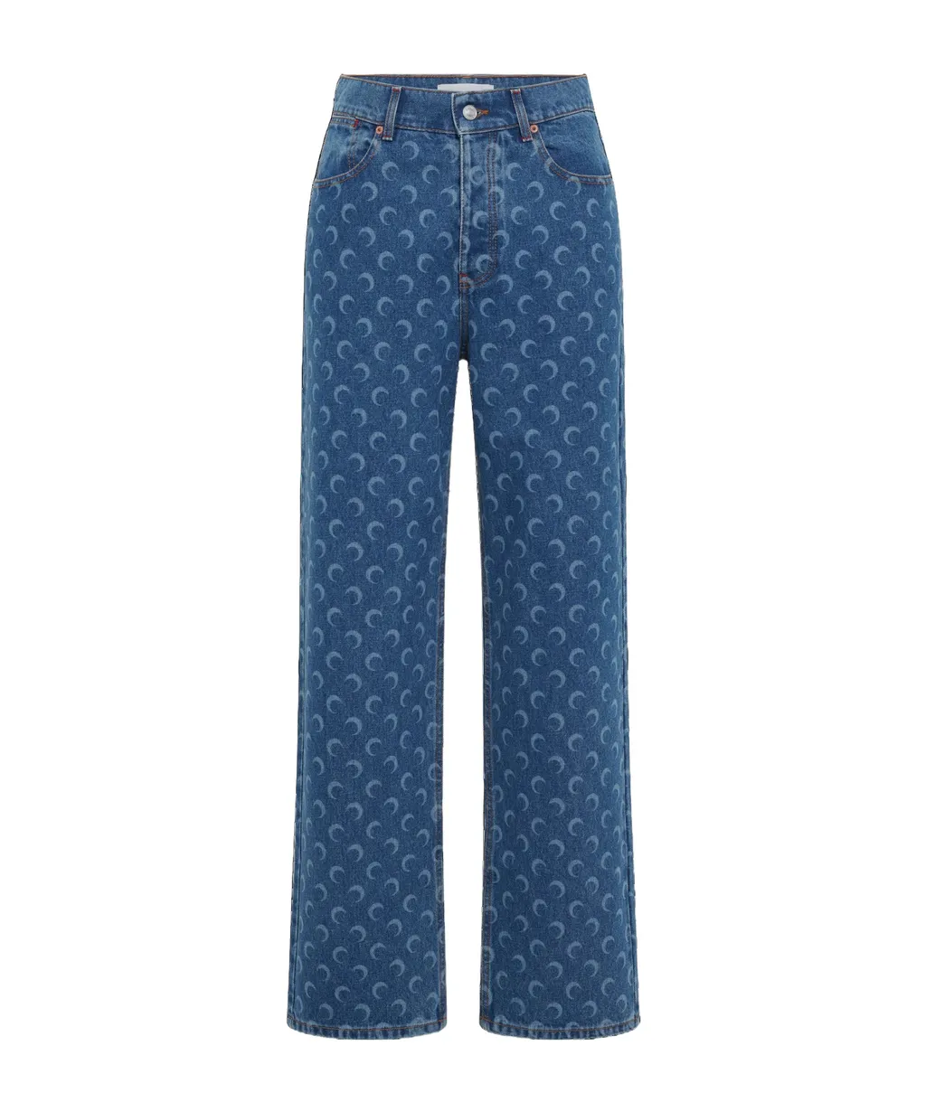 Moon Laser Wash Denim Baggy Jeans