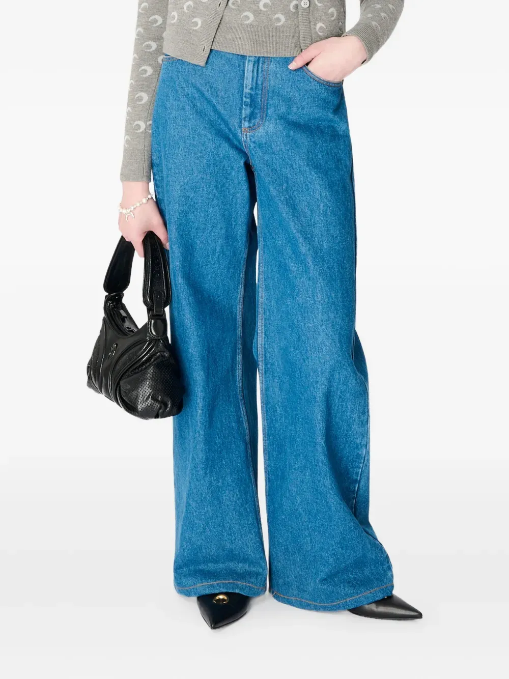 High-Waisted Flared Jeans