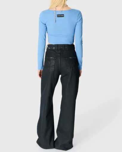 Moon-Logo Round-Neck Top