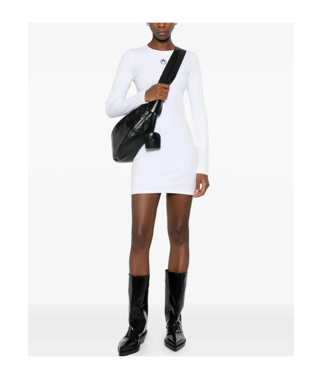 Logo Ribbed Jersey Mini Dress