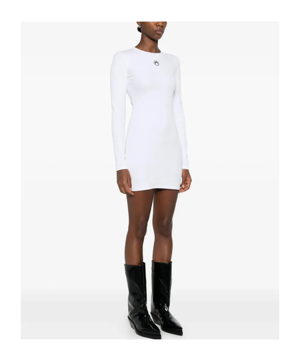 Logo Ribbed Jersey Mini Dress