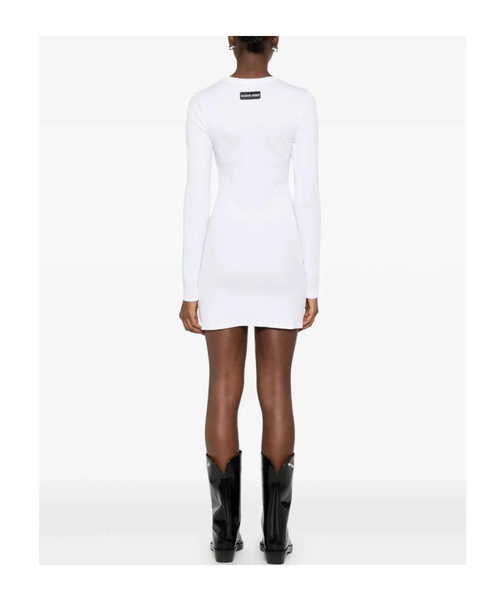 Logo Ribbed Jersey Mini Dress