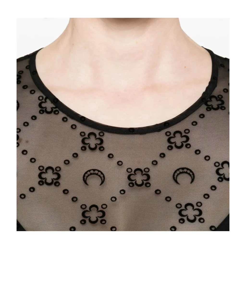 Moon Embellished Long-Sleeved Dress